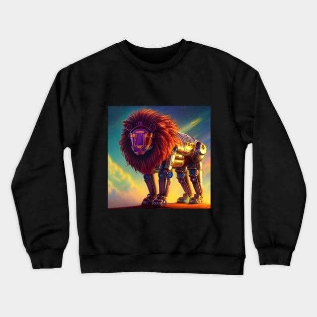 The Robotic Lion Crewneck Sweatshirt by vickycerdeira